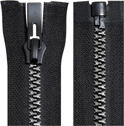 ANBOO 2PCS Fermetures Eclair Injectées, Fermeture éclair Non Séparable en Plastique avec Curseur, Autobloquante Séparable Fermeture Eclair, Fermetures...