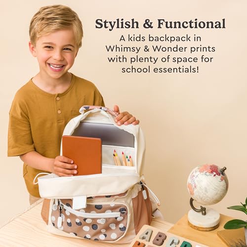 Image of Bentgo Kids Backpack (Whimsy & Wonder Collection) - Lightweight 14'' for School, Travel & Daycare - Ideal for Kids 4+, Durable & Water-Resistant, Roomy Interior, Loop for Lunch Bag (Spots & Dots)