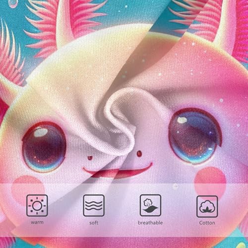 Playful Cute Pink Axolotl Girl Panties Cute Toddlers Underwear Floral Cotton Artistic Briefs Underpants 2t3