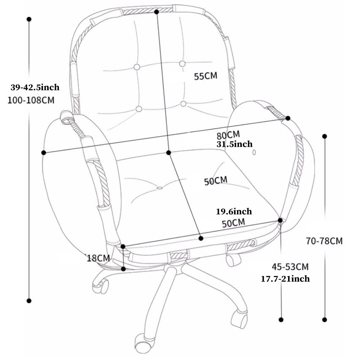 Sedia da ufficio con schienale alto, ergonomica, da gaming con altezze regolabili, cuscini imbottiti, funzione altalena, ideale per sale riunioni (blu B)