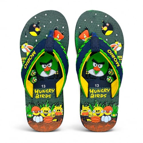 Image of Kids Slippers for Boys & Girls - Soft Non-Slip Indoor Outdoor House Shoes, Comfortable Durable Footwear for Children & Toddlers (H.Bird)