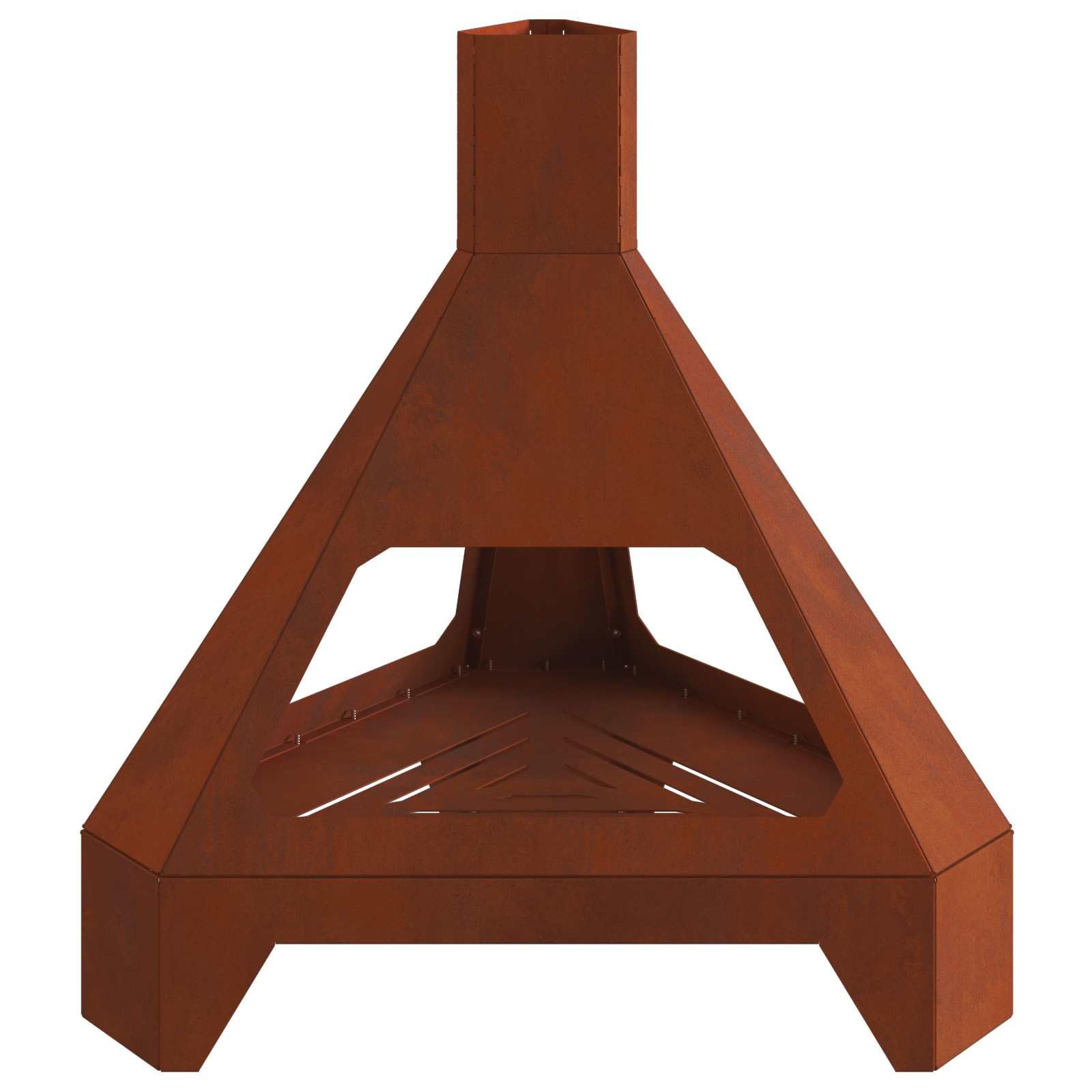Brasero marrón de acero resistente a la intemperie, 50 x 43 x 52 cm, brasero resistente para jardín, balcón, terraza, calefacción duradera con diseño de horno para horas cálidas al aire libre