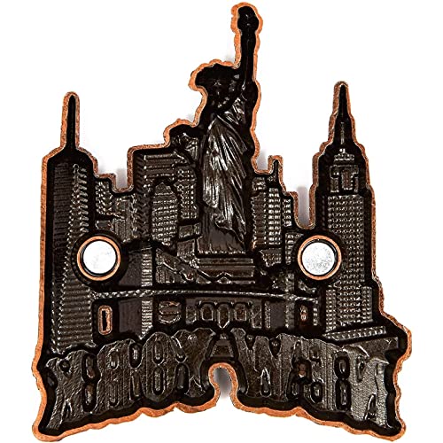 Juvale USA Magnets for Refrigerator 4-Pack - Multi-Color State Designs for Fridge - Chicago Magnet & NYC Souvenir with Seattle & US Flag Icons - Strong Magnetic Backing420