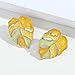 Opexicos 4Pcs Enamel Monstera Leaf Stud Earrings Fashion Bohemian Alloy Earrings Charms Accessories Purple+Yellow+Green+Pink