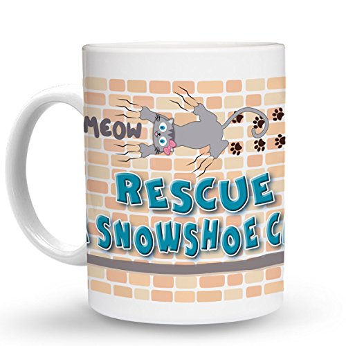 Makoroni - RESCUE A SNOWSHOE CAT Cat Pets 6 oz Ceramic Espresso Shot Mug/Cup Design#51
