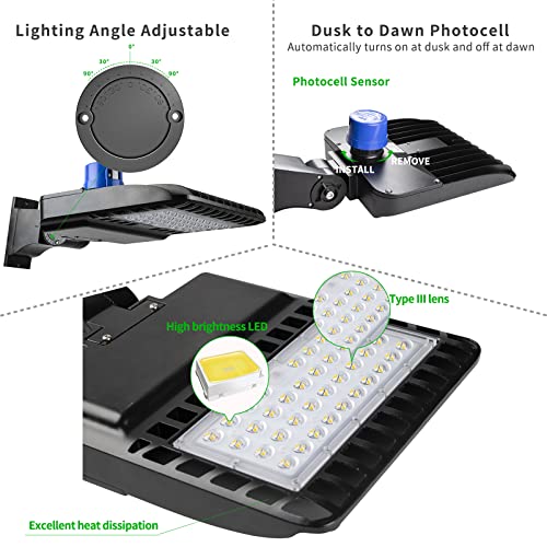 Bulbeats 4Pack 150W Led Parking Lot Light (Eqv 600W Hid/Hsp) 5000K Led Pole Light With Dusk To Dawn, Energy Saving 1100K*4Kw/Y(5Hrs/Day) Ip65 Waterproof Outdoor Area Light-Etl Listed #TOP2