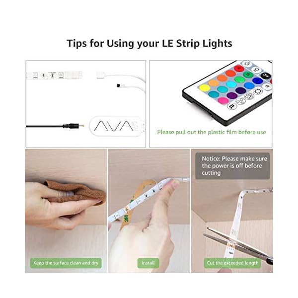 LE LED Strip 5M, Alexa RGBW LED Streifen mit Musik, IP65 Smart LED Leiste, [nur 2.4GHz] WiFi Hell 5050 LED Band… – Bild 9