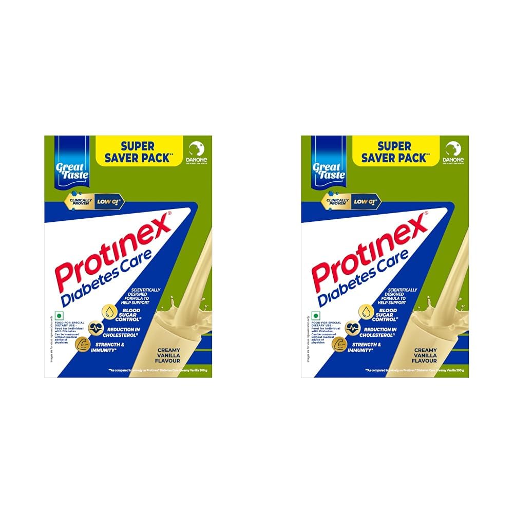 Protinex Diabetes Care - with Protein and High Fiber for Blood Sugar Control - 1kg (Vanilla flavor) (Pack of 2)