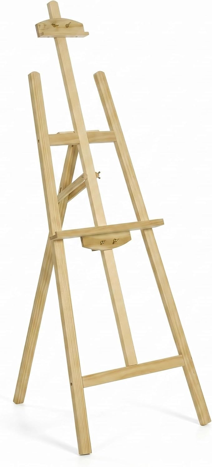 NOGUI - Cavalletto Pittura - Cavalletto in Legno di Pino 175 cm - Altezza e Inclinazione Regolabile - Ideale per Esposizioni Bambini e Adulti - Leggero e facile da piegare