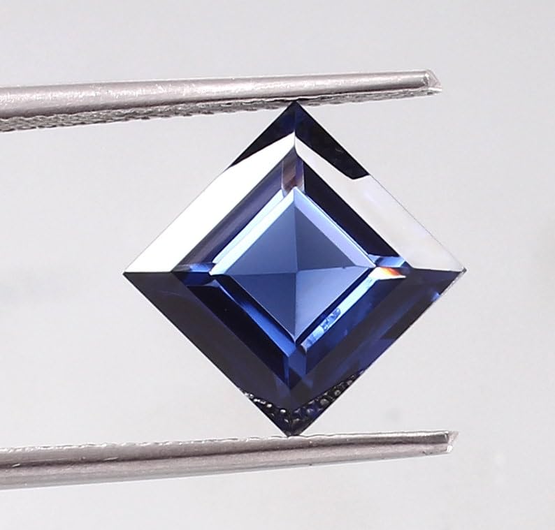 Saphir bleu naturel princesse 9x9mm pour bague d'exception - 2