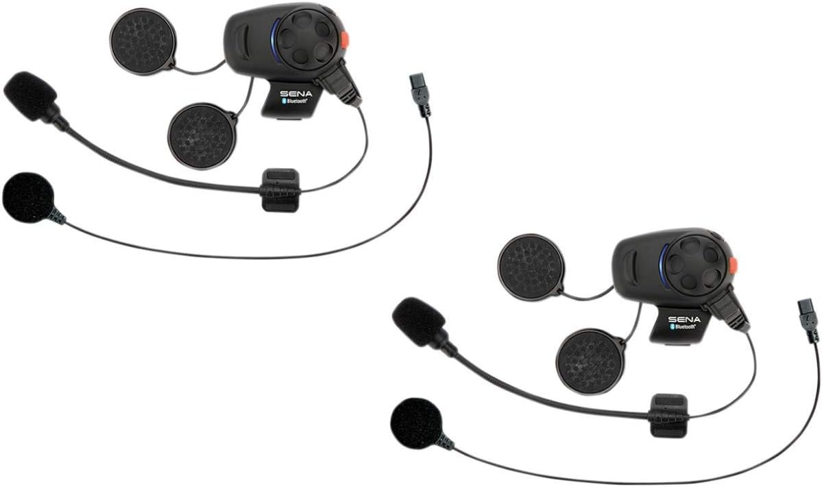 Sena SMH5D-UNIV Bluetooth Headset and Intercom for Scooters/Motorcycles with Universal Microphone Kit (Dual Pack)