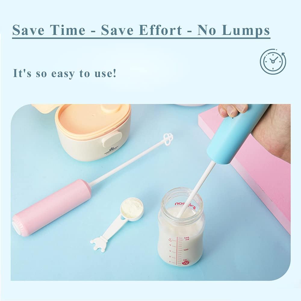 Formula Mixer - Milk Powder Blender Stirrer - Handheld Mini Electric Mixer - Baby Milk Mixer - Regulator Whisk Drink Mixer for Coffee (Pink) : Baby