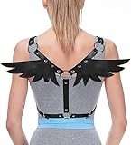 BAQOEYII Punk Angel Wing Chest Body Harness,Women Punk Angel Wings Body Chest Harness,Punk Angel Wings Waist Harness Waist Belly Chain Belt Rave Jewelry Accessories Halloween Outfit