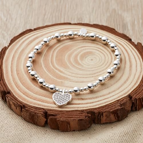 Bracelet extensible à breloques cœur Philip Jones cristal Zircondia - 6