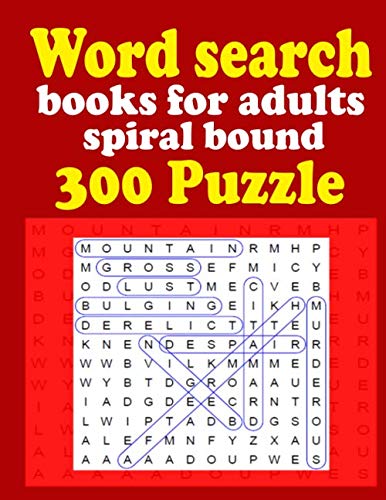 Word search books for adults spiral bound 300 Puzzle: 300 Puzzles