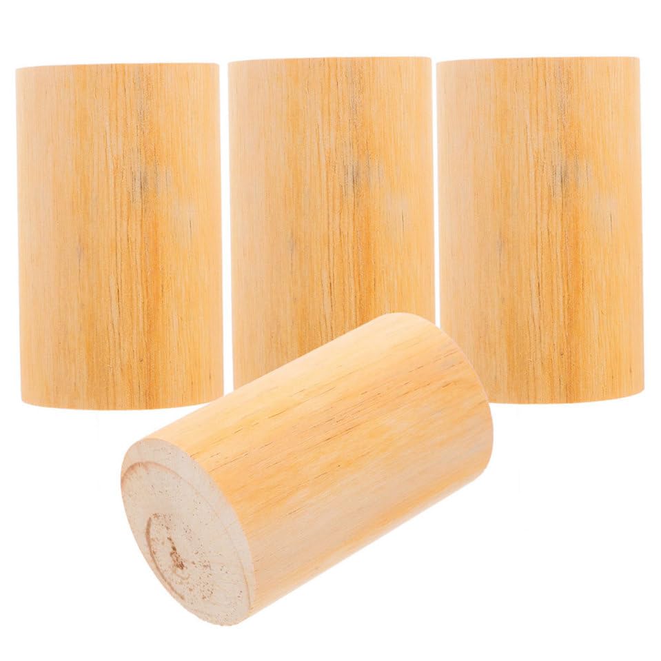 Elevadores de muebles de madera jojofuny: 4 piezas redondas con altura ajustable para mesas