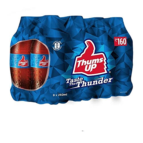 Thums Up Soft Drink Cola, 250ml (Pack of 8)