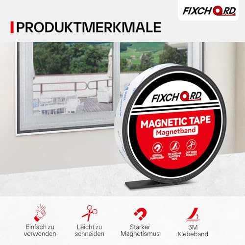 A+B Magnetband für Fliegengitter & Moskitonetze, Magnetband selbstklebend, Magnetklebeband, Magnetstreifen,Magnetband mit Gegenseitiger Anziehung 2m*15mm