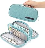 CICIMELON Pencil Case Big Capacity 3 Compartments Pencil Pouch Large Storage Pen Bag for Boys Girls Adults Students - Beige