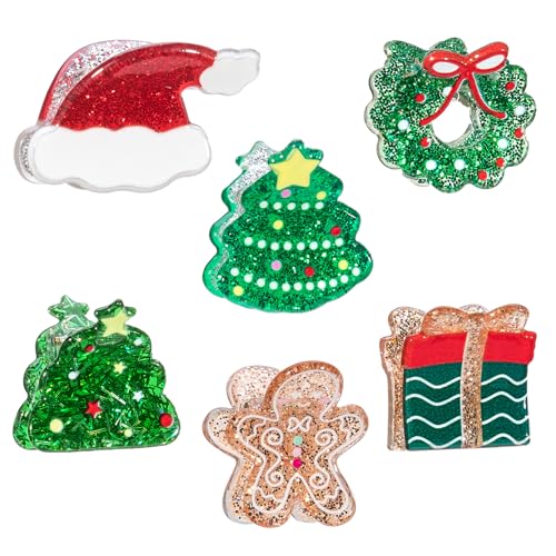 6PCS Christmas Small Hair Claw Clips for Women and Girls Thin Hair...