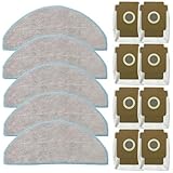 Roomba 2 Q0520 - Juego de almohadillas y bolsas de repuesto para mopa, 5 paños de microfibra + 8 bolsas de polvo para robot aspirador, compatible con 2 esenciales