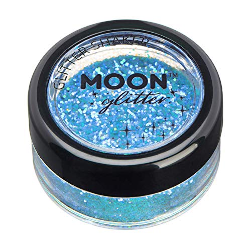 Iridescent Glitter Shakers by Moon Glitter – 100% Cosmetic Glitter for Face, Body, Nails, Hair and Lips - 5g - Blue