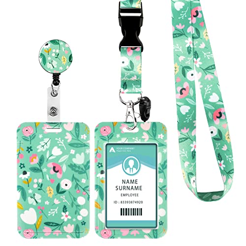 ID Badge Holder with Lanyard,Retractable Lanyard ID Badge Card Holders