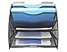 EasyPAG Desk File Organizer, 6-Section Vertical File Folder Holder Stand, Fan-Shaped Metal Rack File Sorter for Office Classroom Desktop Organization, Black