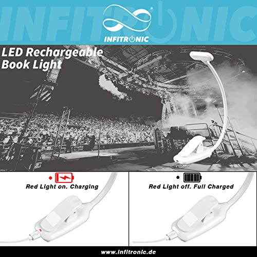 Infitronic 9 LEDs oplaadbare muziekleeslamp muziekleeslamp pianolamp leeslamp boekenlamp dimbaar 3 kleurmodi (wit) - Image 6
