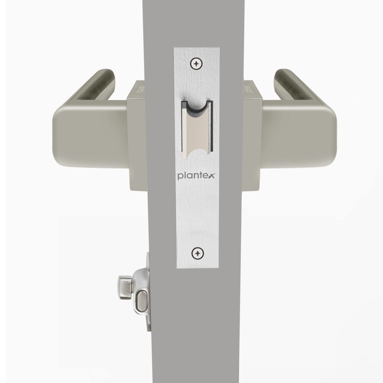 Plantex Heavy Duty Door Lock – Bathroom Door Lock/Mortise Keyless Handle Set for Home/Bathroom/Store Room/Balcony/Office with Baby Latch (7093 – Satin White & Chrome Finish) 4