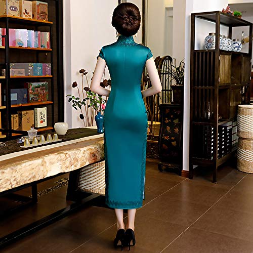 KA® Chinese Qipao jurk kort en lang met kleine mouwen, voor feestjes, Aziatisch, cheongzaam, Qipao, kort, met korte mouwen, brokaat - Image 4