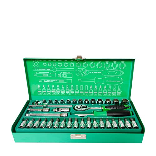 Juego de llaves con dados 6.3 mm en estuche metálico miniatura 2