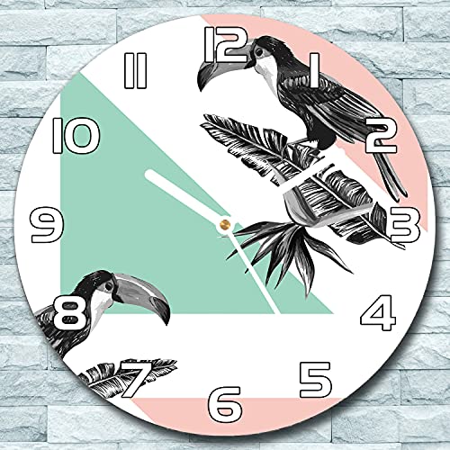 Horloge en Verre de Sécurité Impression Moderne Toucantriangles - 3