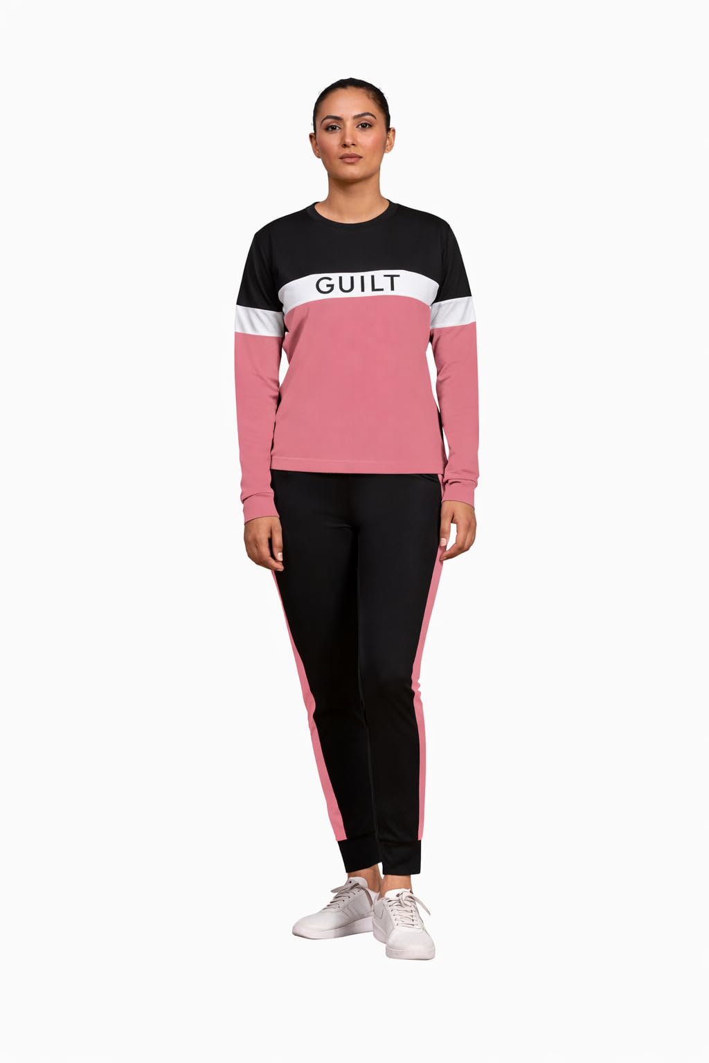 Women Cotton Blend Printed Tracksuit Set with Round Neck Full Sleeve Top & Matching Track Pants | Stylish Sportswear Set for Gym, Yoga, Running, Jogging, Travel-image-33
