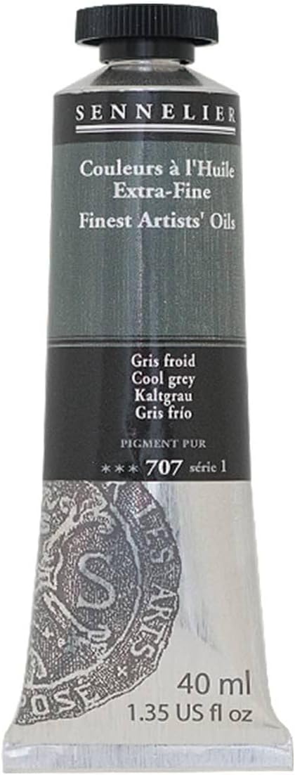 SENNELIER Artists Color Oil Paint, 40ml, Cool Grey S1, 10-130411-707