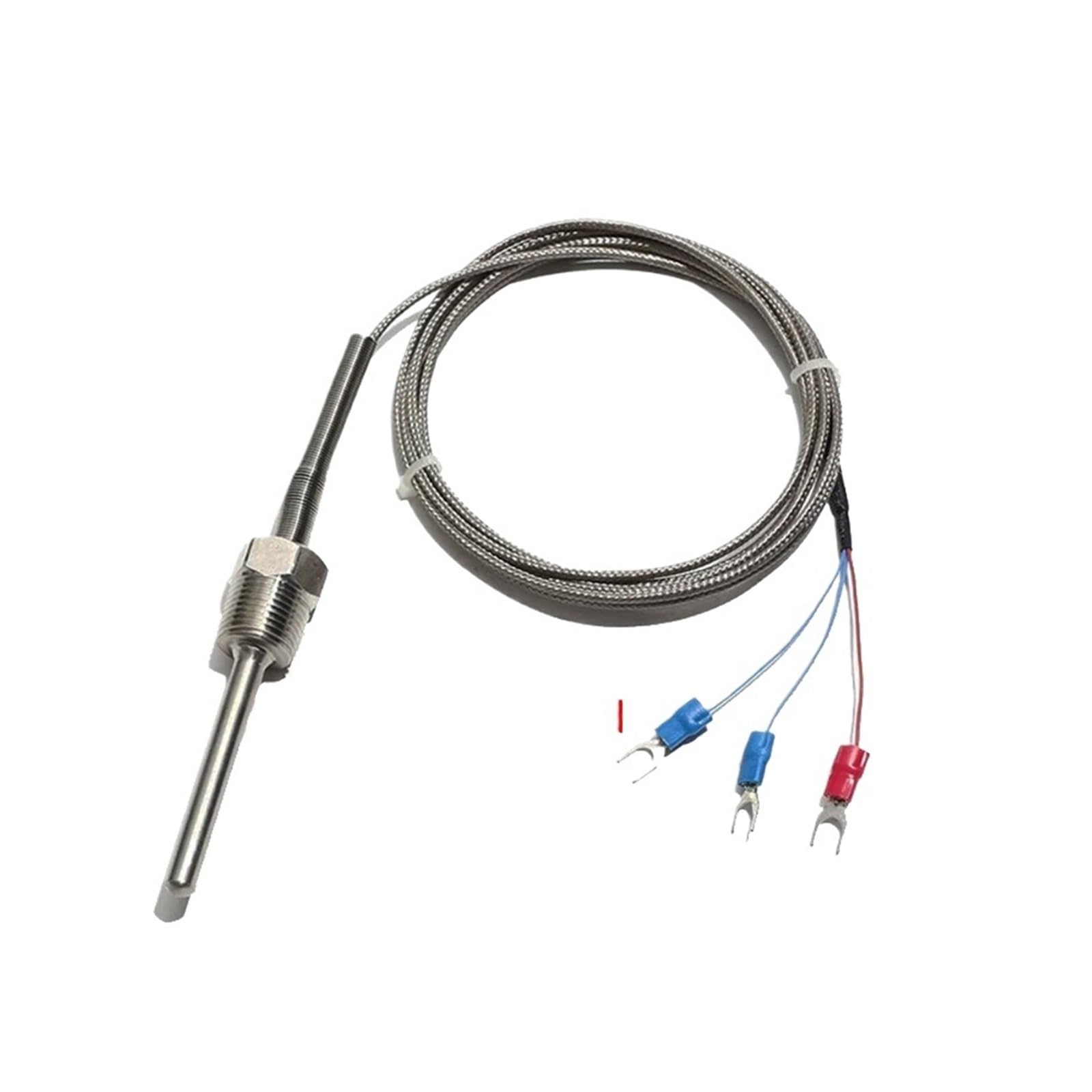 Sensor de termopar PT100 NPT G1/2 ", sonda ajustable de rosca de acero inoxidable, cable de 6x5 0/100/150/200MM, 1/2/3/4/5M(Cable Length 1m,Probe 6x150MM)
