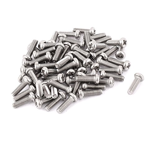 Image of uxcell M2.5 x 8mm 304 Stainless Steel Cross Head Phillips Pan Head Screws Bolt 60pcs