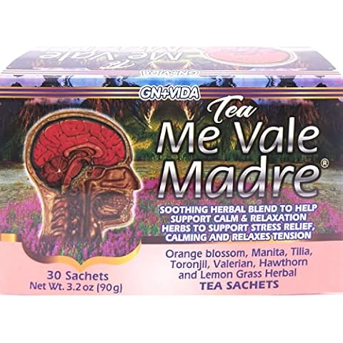 Me Vale Madre Natural Calming Tea: 100% Natural for Relaxation, Support Tranquility and Relief Herbal Tea. Te Relajante y Calmante para Nervios, Tension y Dormir Mejor – 30 Tea Bags Cover