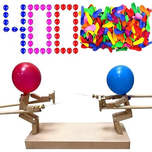 Marionnettes d'escrime en bois faites à la main avec 400 ballons, ballon amusant et passionnant en bambou pour 2 joueurs pour fête de Noël