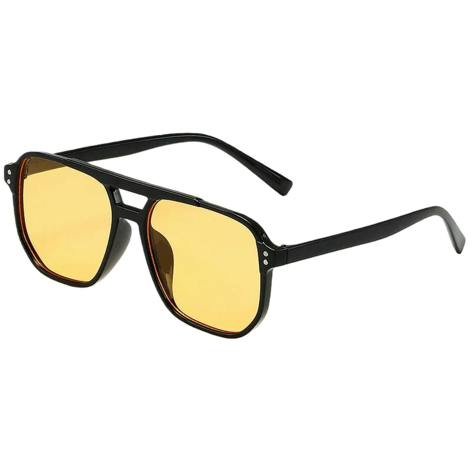 Occhiali da Sole Quadrati Donna E Uomo Poligonali retrò Vista A Doppio Raggio Neri Vintage alla Moda-3 Pz 234