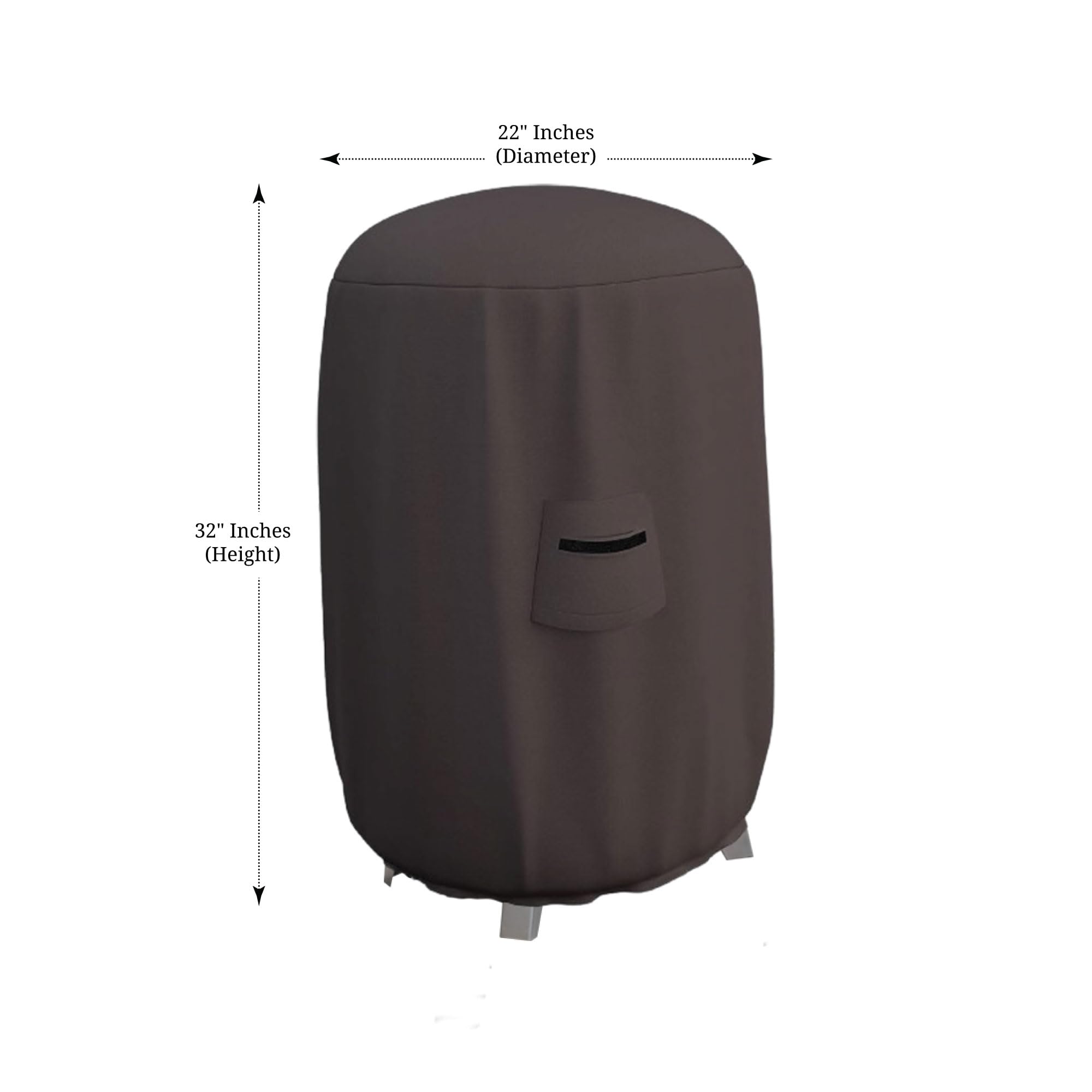 Covers & All Okrągły pokrowiec na wędzarnię - 100% wodoodporny zewnętrzny kopuła wędzarnicza/grill grill pokrowiec na grilla z kieszenią powietrzną i elastyczny do wygodnego dopasowania (56 cm (śr.) x 81 cm (wys.) , kawa)
