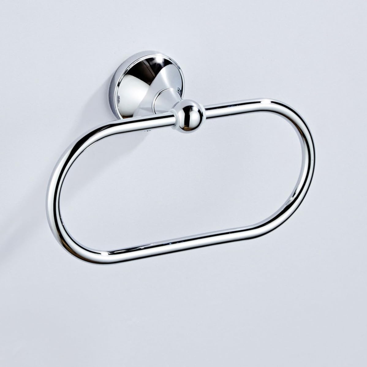 Anillo Ovalado para Toallas de Cobre Plateado, Diseño Moderno y Elegante, Montaje en Pared sin Taladro, Resistente al Desgaste y Optimización de Espacio para Cocina y Baño