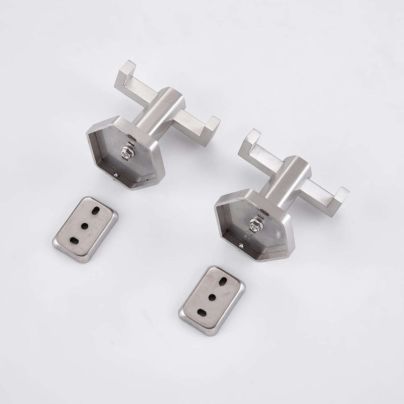 Miyili 2 Pack Bathroom Wall Hooks Brushed Steel Towel Hook Bath Hooks Modern Hexagonal Base Coat Towel Hooks Stainless Steel for Kitchen