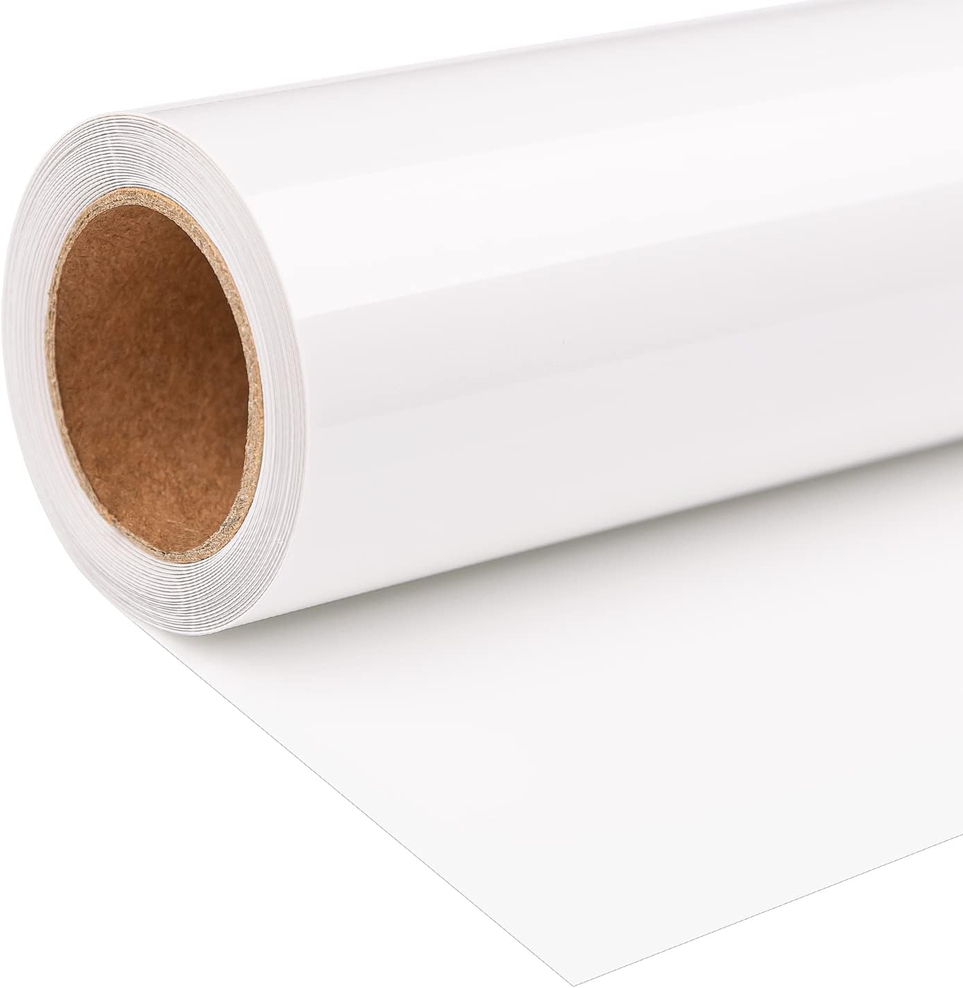 Finewind HTV Heat Transfer Vinyl Roll - 12" x 8 FT Iron on Vinyl for All Cutter Machines Easy to Cut and Weed White Heat Transfer Vinyl for Shirts, Pillows, Hand Bags, Hats (White)