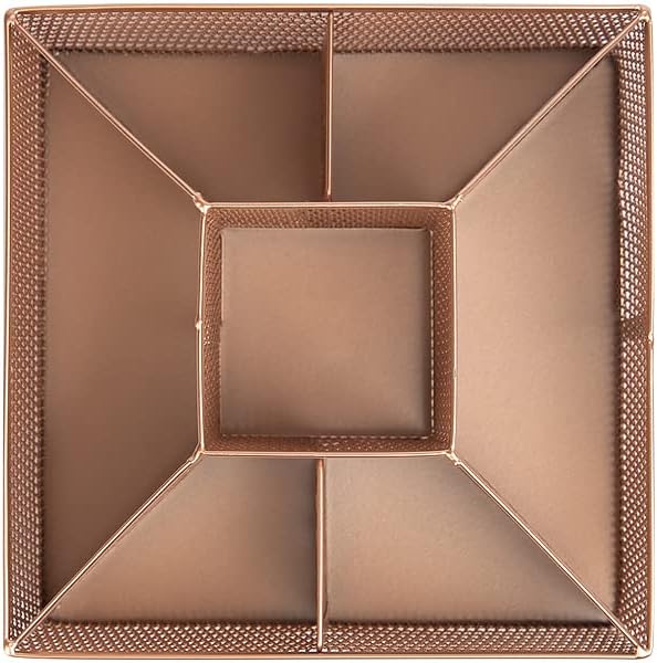 Blu Monaco Rose Gold 360 Degree 7 Compartments Rotating Desk Organizer Supply Organizer – Spinning Pencil Pen Holder - Pencil Caddy – Art Make Up Brush Organizer and Storage : Office Products