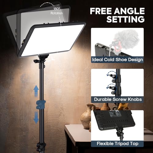 Image of NiceVeedi 2-Pack Photography Lighting Kit, 22W LED Video Light Kit, 2900-7000K Dimmable Studio Light with Tripod Stand, 73 inch Stream Light for Video Recording