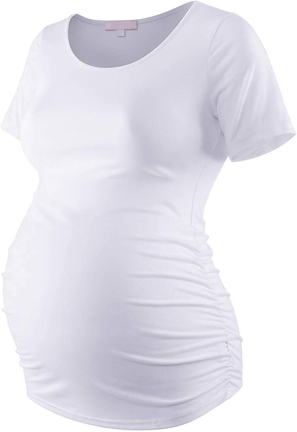 Bhome Maternity Shirt Short Sleeve Tshirt Summer Layering Pregnancy Tee