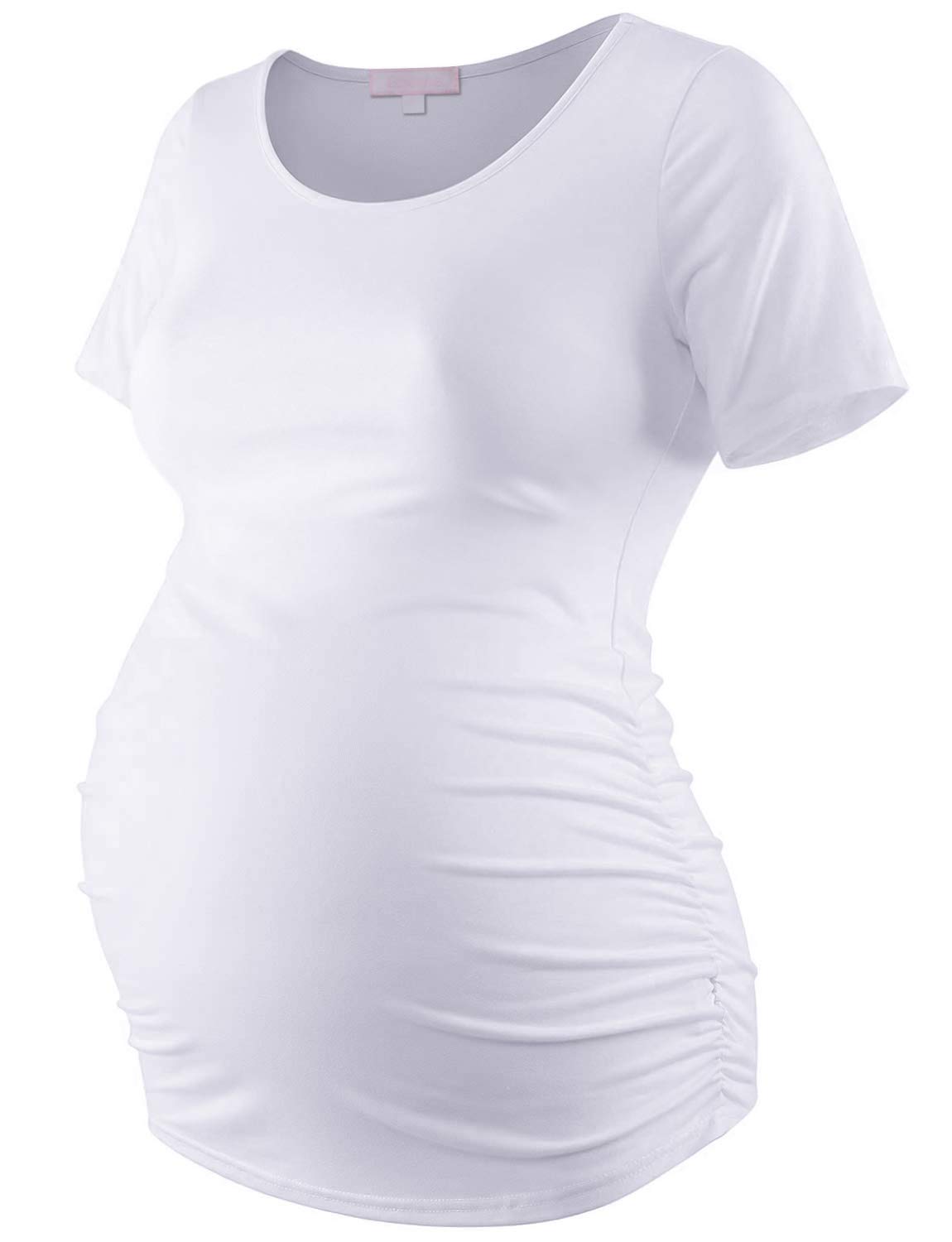 Bhome Maternity Shirt Short Sleeve Tshirt Summer Layering Pregnancy Tee