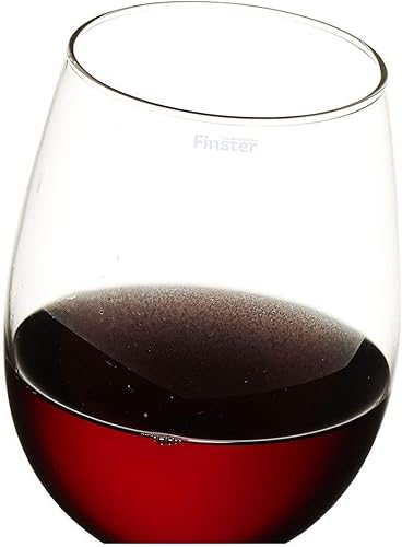 Miniatura 5 de Juego de 8 copas de vino tinto de cristal, transparente, 13.5 fl oz, color rojo