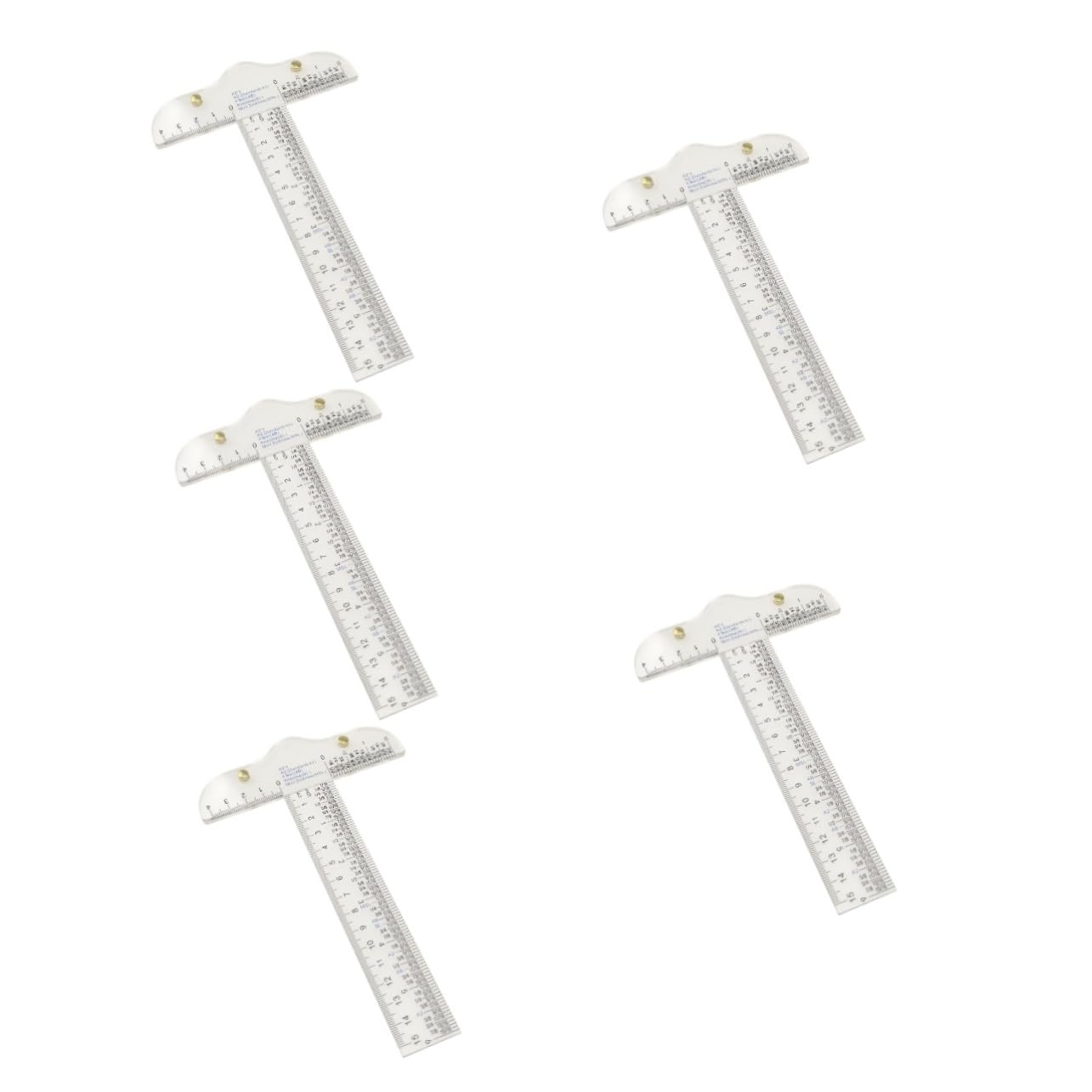 Artibetter 5pezzi Righello t Trasparente Plastica Per Cucito e Disegno Strumento Di Misurazione Leggero e Compatto Per Progetti Di Artigianato e Patchwork